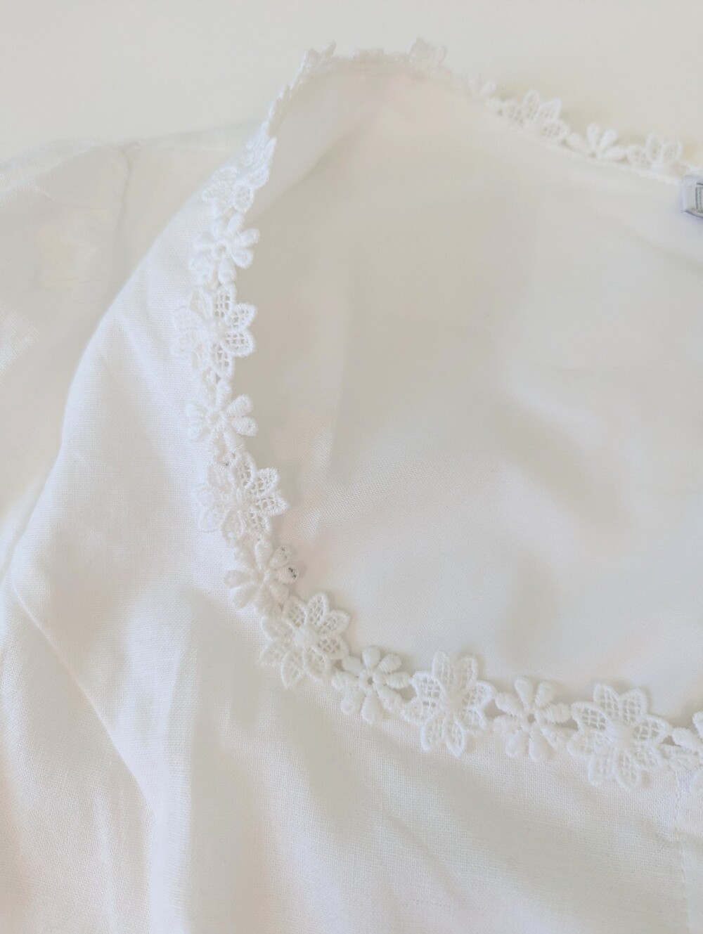 Ren Faire white lace Crochet blouse Small Boho Coquette Feminine Cottagecore - Picture 15 of 16